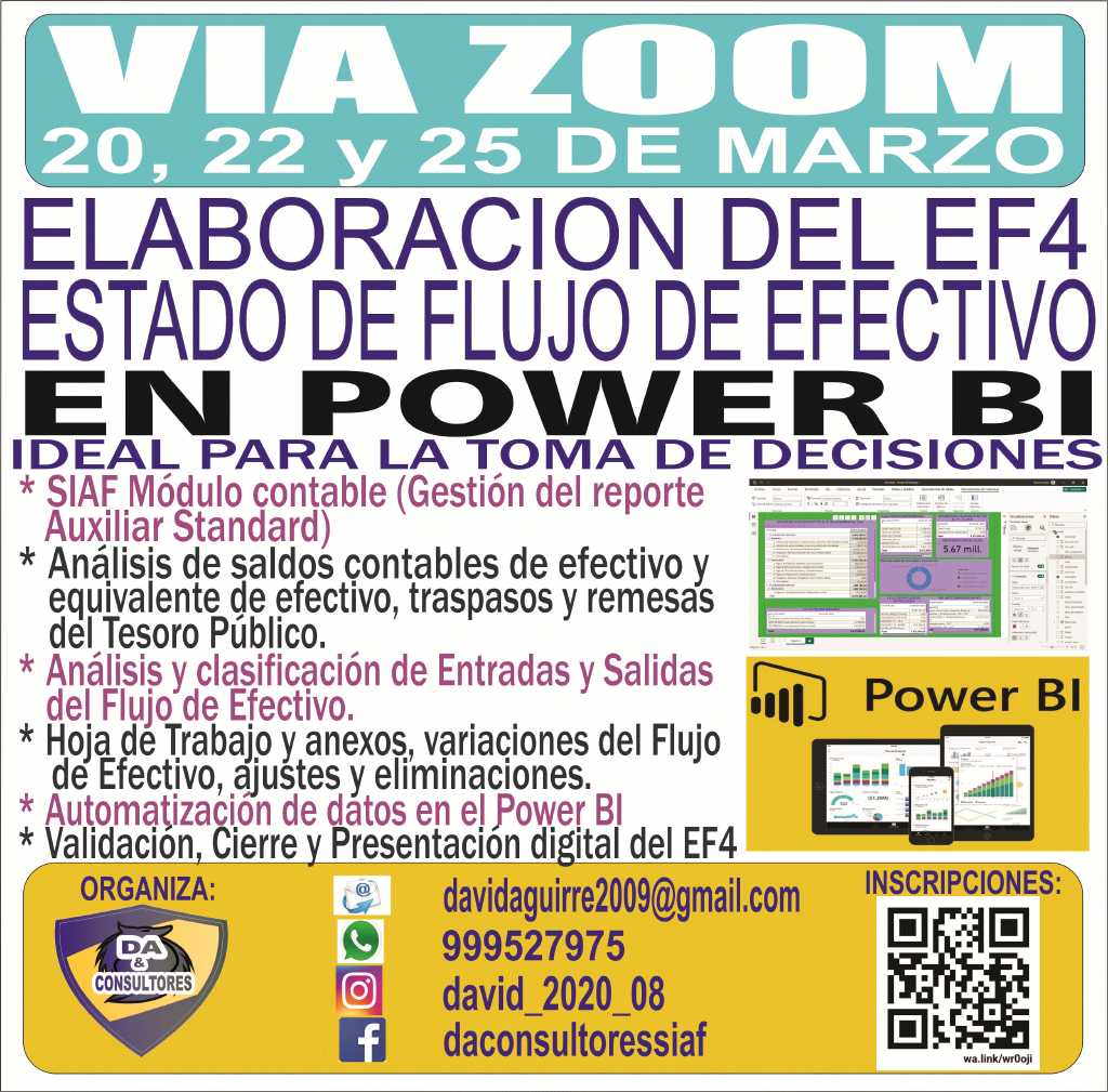 DESARROLLO DEL ESTADO DE FLUJO DE EFECTIVO -EF4, CON APLICACIÓN DEL POWER BI